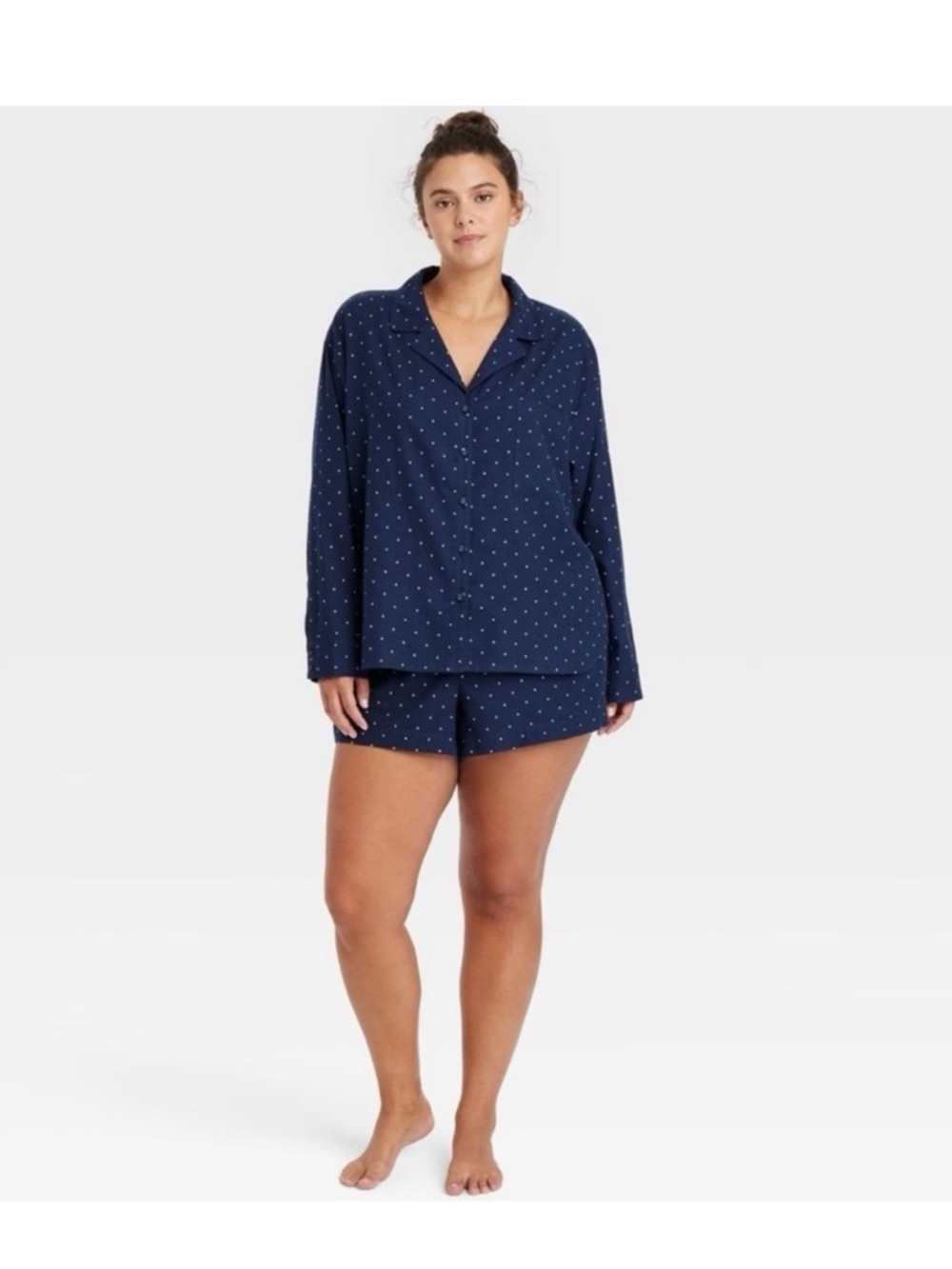 Target Auden Pajama Shorts Set Eye Mask Navy Polka Dot